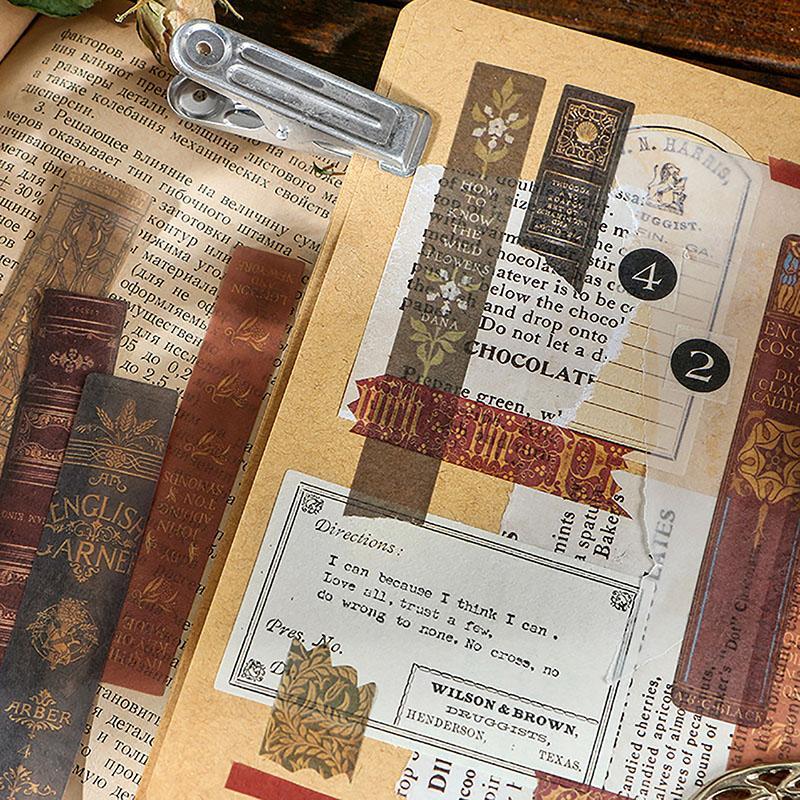 Vintage Washi Sticker, 40 Sheets/set Antique Decals for Scrapbooking & Stamping, DIY Aesthetic Stickers for for Journaling Supplies, Gift Wrapping, Photo Albums Cards Diy Projects 3