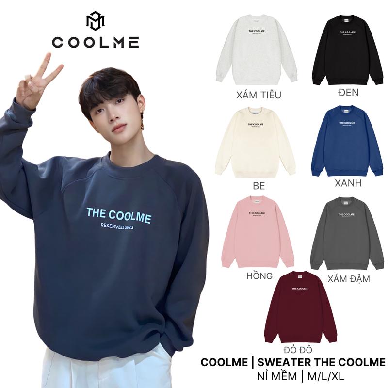 Product Introduction of Áo Sweater The Coolme Nỉ Bông Tay Dài Cổ Tròn Dài Tay Unisex Womenswear Menswear brianna Hoodie Xanh 3