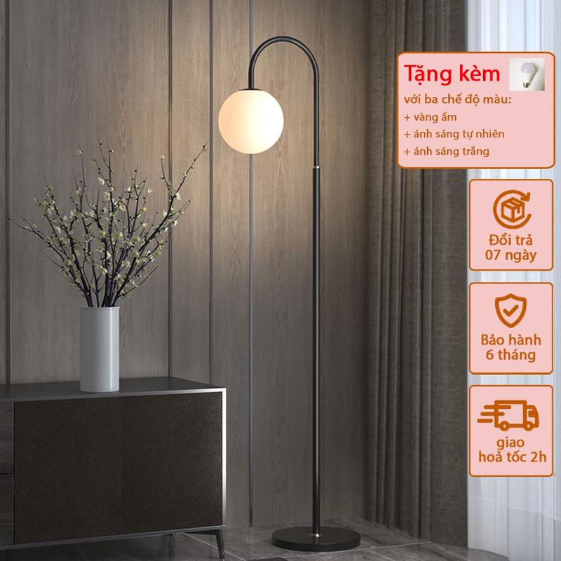 (Tặng Bóng Ba Màu) Đèn Ngủ Cây Đứng Hình Quả Cầu Trang Trí Decor Phòng Ngủ Phòng Khách Phòng Làm Việc, Đèn Đọc Sách
