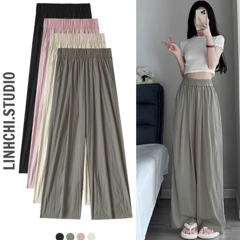 Quần suông chất gió nhăn cạp chun mã 803 (có bigsize)