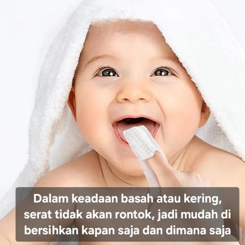 Promo isi 30 pcs Tisu jari pembersih mulut gigi gusi lidah bayi/ Kasa jari steril/ kasa pembersih mulut bayi 3