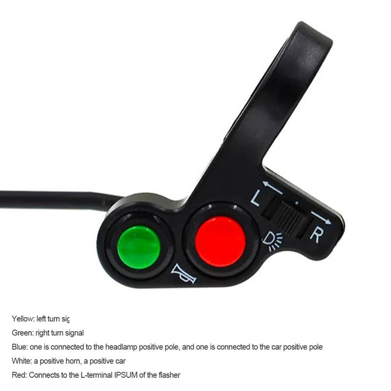 Multifunctional Motorcycle Handlebar Switch Headlight Horn Turn Signal Combination Electric Bike Scooter 7