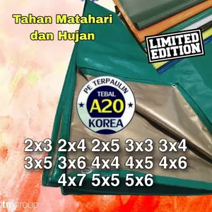 Terpaulin Terpal A20 tebal anti air ukuran 2x3 2x4 2x5 3x3 3x4 3x5 3x6 4x4 4x5 4x6 4x7 5x5 5x6 meter Plastik Tali korea jemur padi tebal