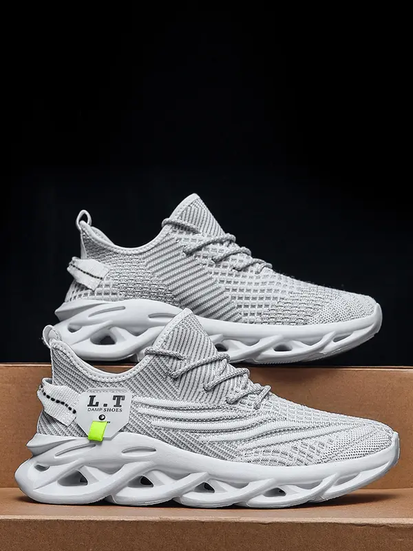 Hollow Out Mens Sneakers for Gift, Men's Lace Up Sneakers, Low Top Sneakers 2024, Casual Outdoor Sports Running Shoes, Non-slip Chunky Sneakers 2