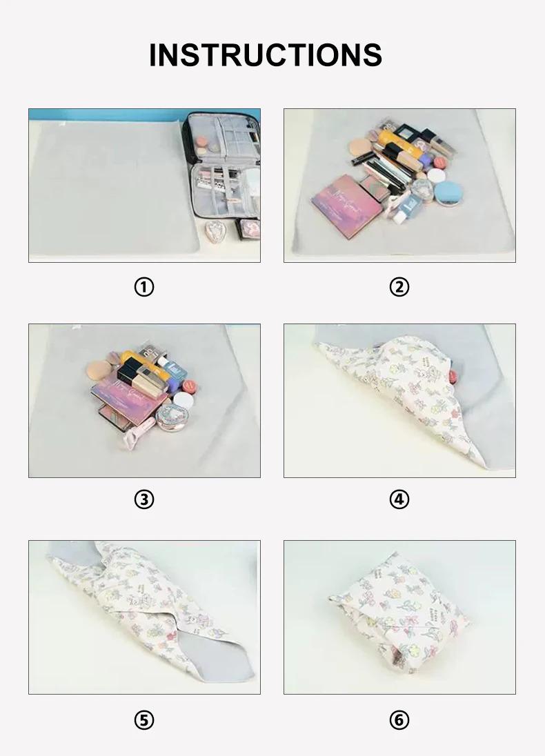 Product Introduction of Toiletries Cosmetic Makeup Brushes Storage Bag Cloth Protective Wrap 50cm Universal Magic Self-Adhesive Travel Outdoors Make Up 9
