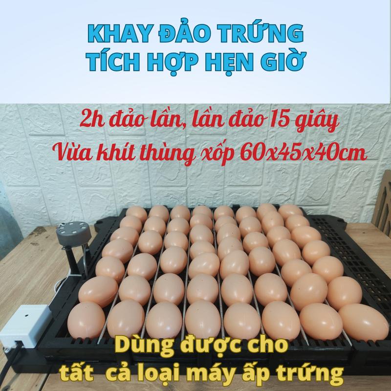 Khay đảo trứng tự động kích hợp sẵn hẹn giờ đảo trứng, 2h đảo lần, lần 15s
