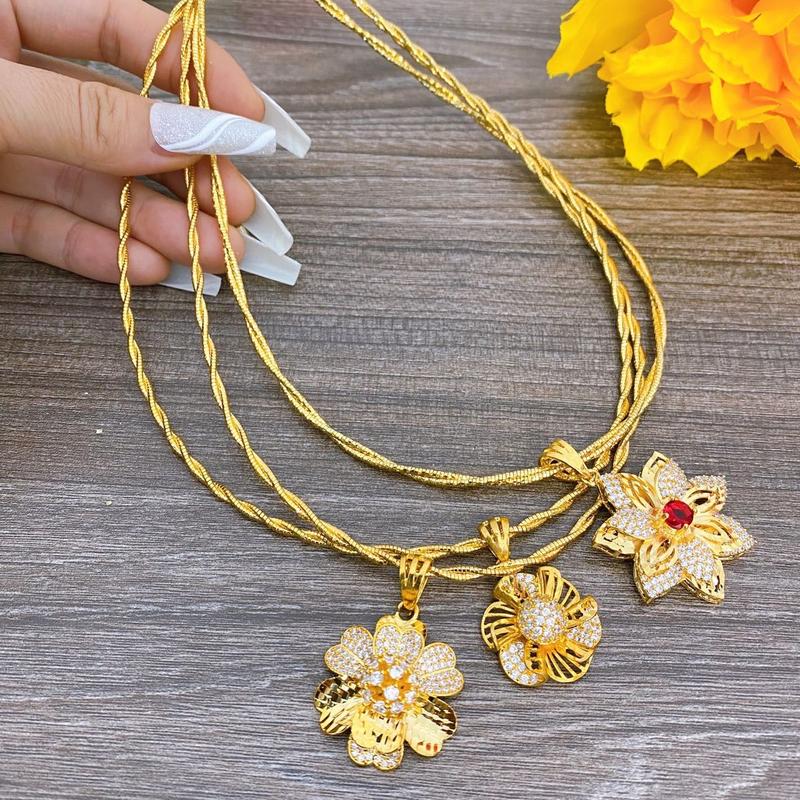 Kiềng dẻo kèm mặt cao cấp Women Dây Chuyền Trang Sức 1