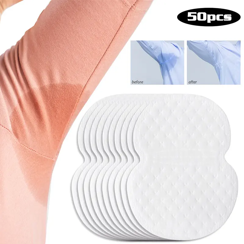 [FFF]50Pcs Unisex Sweat Pads Summer Deodorants Underarm Anti Perspiration Sweat Pads Disposable Armpit Absorb Sweat Shield Pads