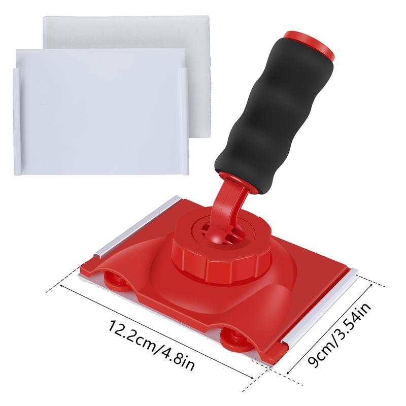 Product Introduction of Paint Edge Trimmer Plastic Trim Paint Edger Adjustable Wall Corner Pad Painter with Rotatable Handle and 2 Sponge Brushes Ceiling Hand Painting Brush for Wall Ceiling Door 7906D 19