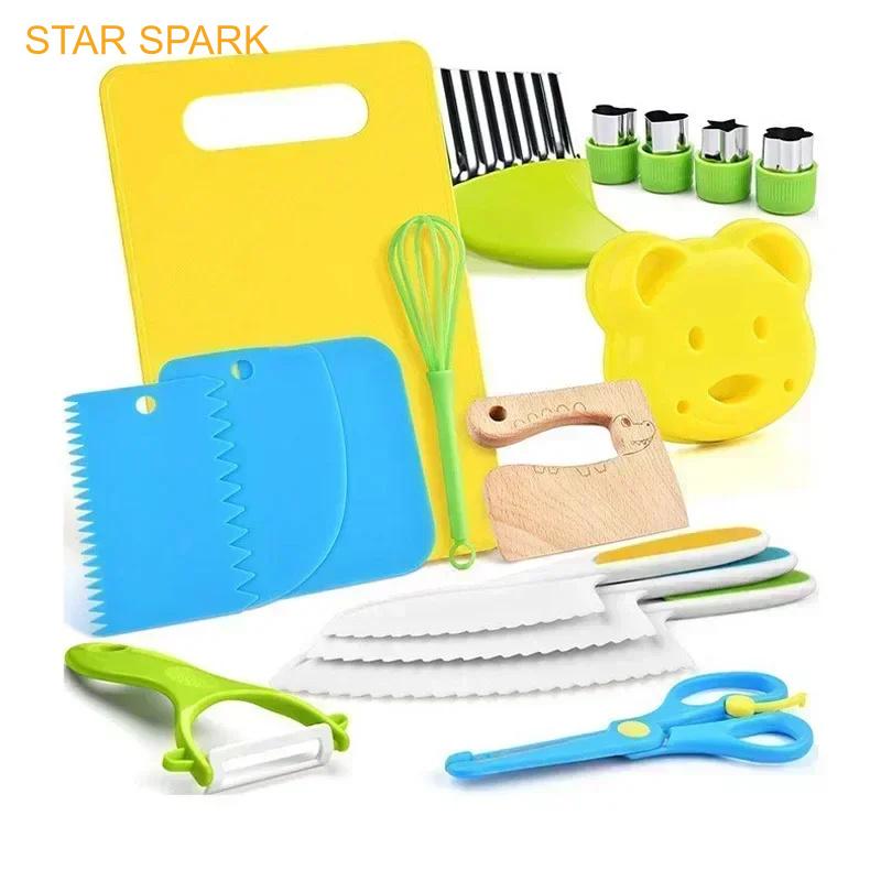 11/13/17pcs Kids Cooking Set – Montessori Real-Cooking Kitchen Tools & Safe Knives for Ages 2–8 0