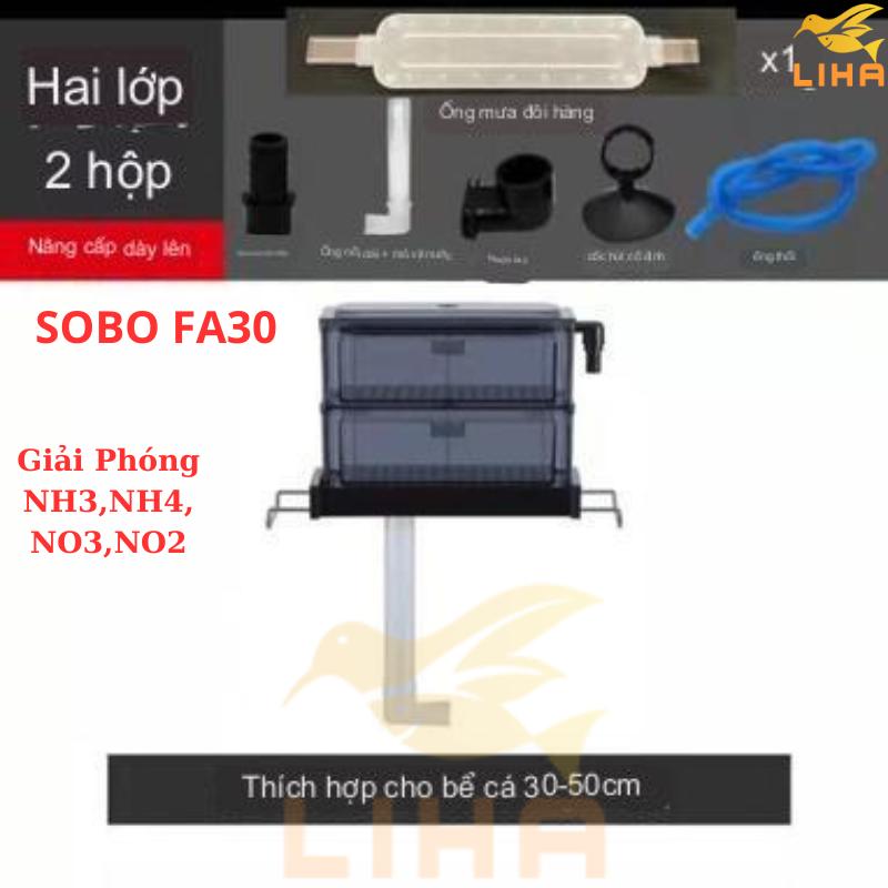  Lọc Dàn Mưa Sobo F30 FA30 Cho Hồ Cá 30-50cm - Bộ Lọc Dàn Mưa 2 Tầng 2 Khay Lọc Bằng Mica 