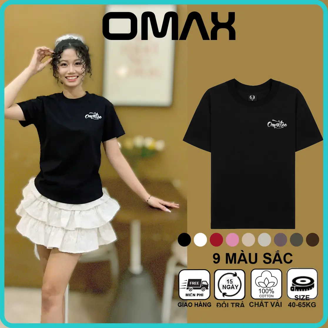 Áo thun nữ  basic OMAXTEE chất liệu vải coton cao cấp đứng forrm, dễ phối đồ [B29]