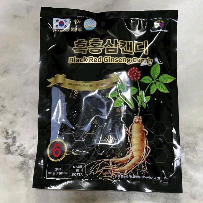 [combo 3 gói kẹo sâm] hắc sâm, không đường, hồng sâm vitamin 4