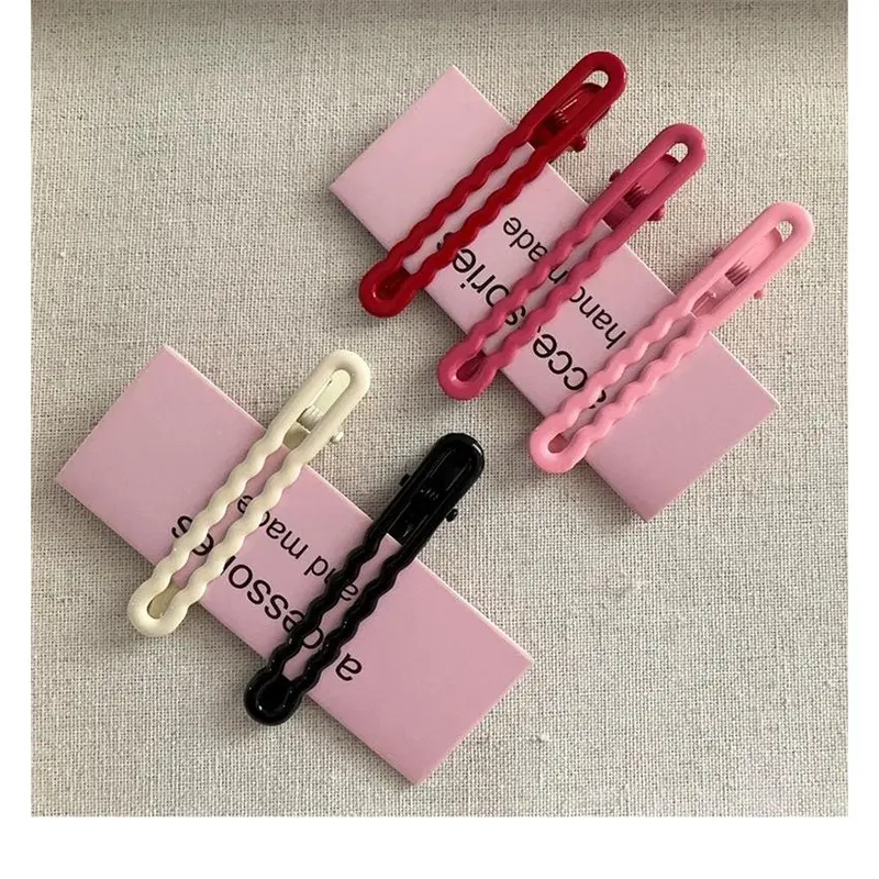 Kẹp Tóc Kim Loại, Màu Pastel Thiết Kế Rỗng Dành Cho Nữ, Đồ Trang Sức Women 1
