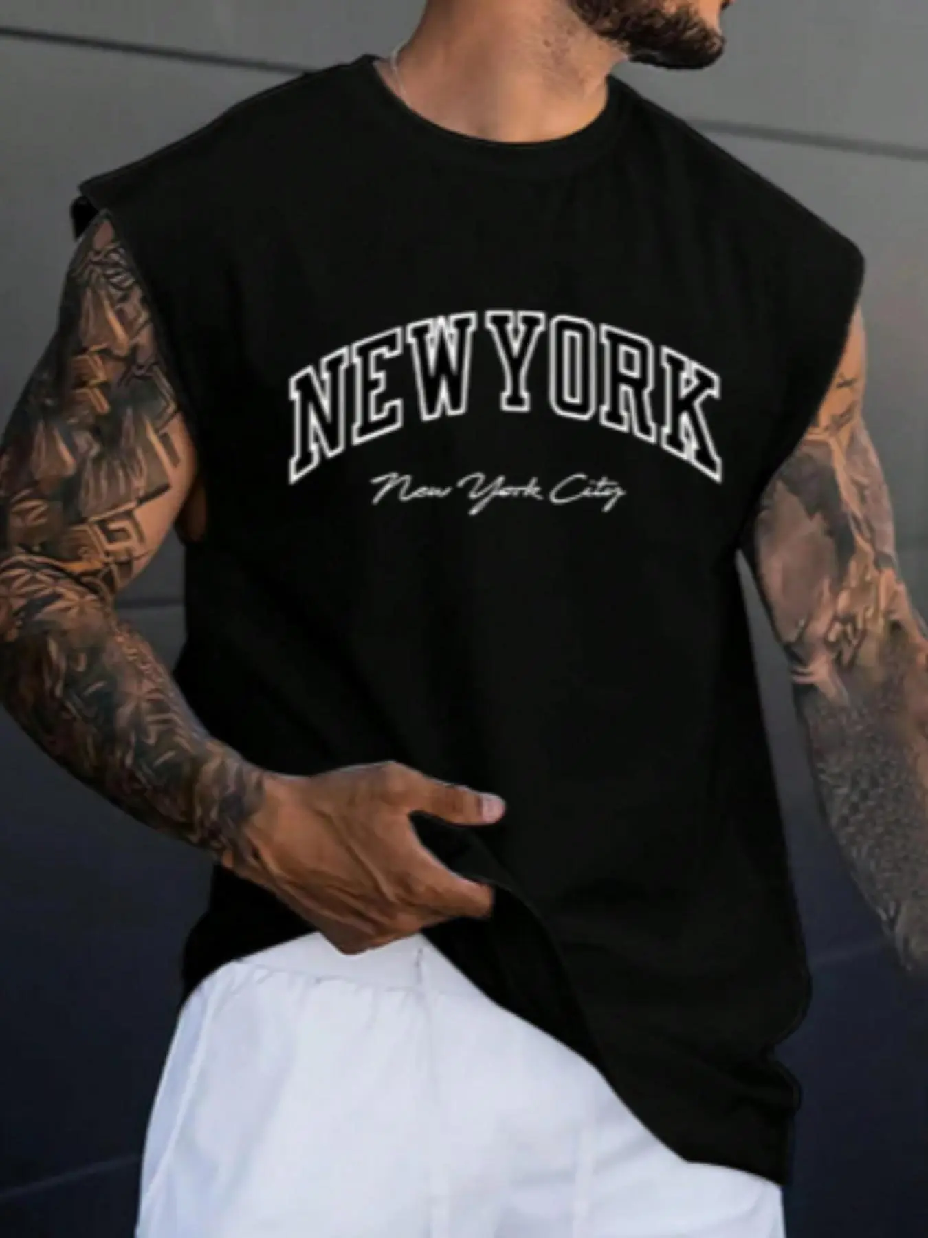 Men's Letter Print Tank Top, Casual Sleeveless Round Neck Top for Summer, Fashion Men's Clothes for Daily Wear