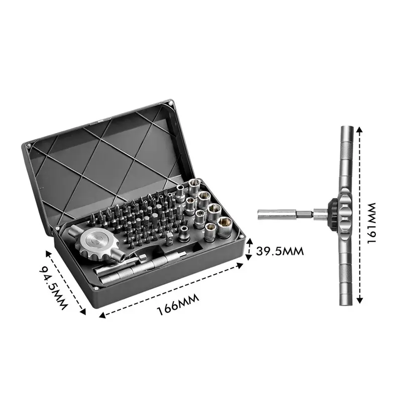 Magnetic Screwdriver Set, MultifunctionalScrewdriver Set with Detachable T-shaped RatchetHandle, Household Maintenance Tool Kit, Heavy Duty Hardware 7