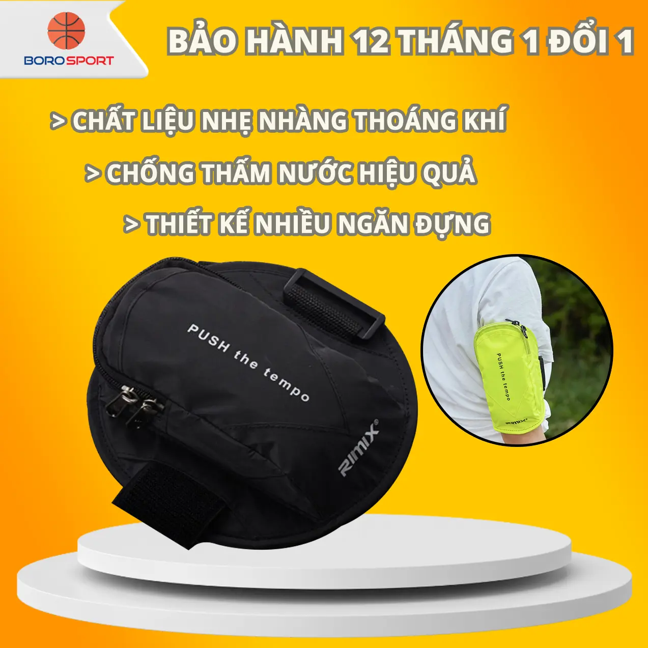 Bao Đeo Tay Chạy Bộ Bảo Hành 12 Tháng Túi Chạy Bộ Đeo Tay Chống Thấm Nước Chất Liệu Siêu Nhẹ Thiết Kế Ngăn Đựng Nhiều Rimix RM5506 BORO SPORT