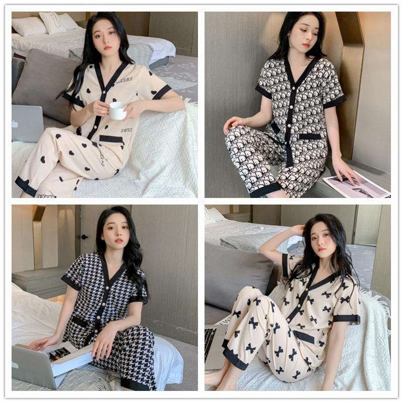 Bộ Ngủ Mặc Nhà Pijama Lụa Cộc, Nữ Tính Phong Cách Hàn Quốc Chất Cotton Hàng QUẢNG CHÂU Cao Cấp Cực Hot Hè 2023 7