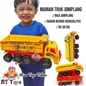 MAINAN DUMP TRUK BESAR BISA JOMPLANG BAHAN BENING (KX 07) / DUMP TRUK PASIR VIRAL Plastik Toy