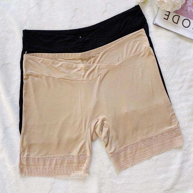 Quần mặc váy bầu CẠP CHÉO CHÂN REN có đệm bụng