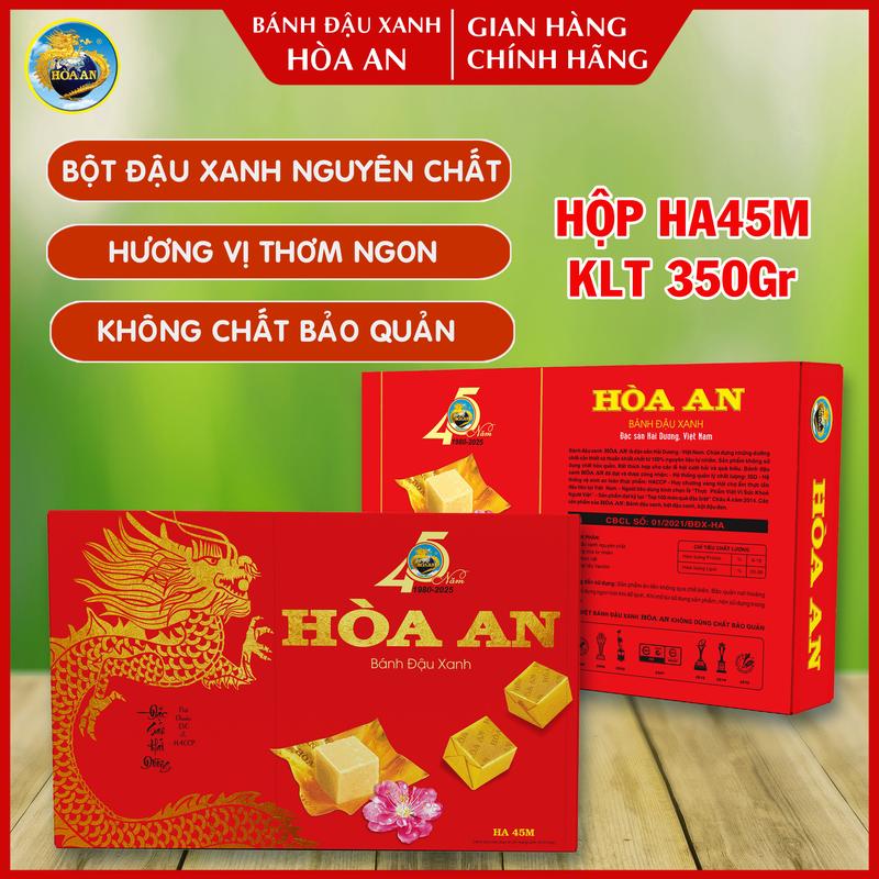 Bánh Đậu Xanh Hòa An Hộp HA45M KLT 350gr (Date mới + chính hãng)