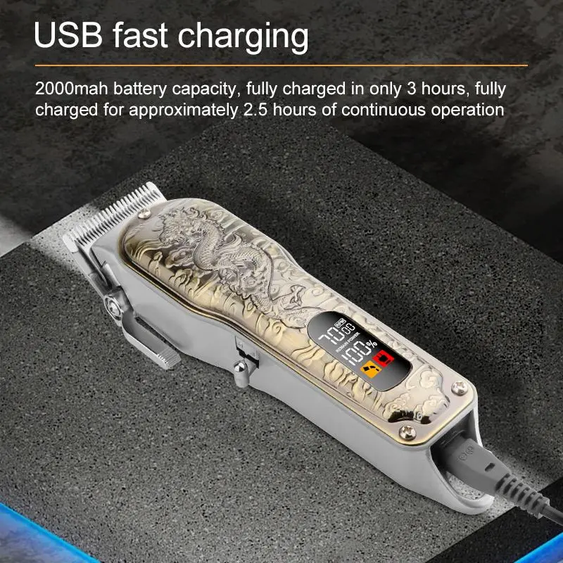 Electric Hair Clipper, 1 Box Professional Wireless Hair Trimmer & Accessories, USB Rechargeable Hair Clipper for Men, Barber, Stylist 7