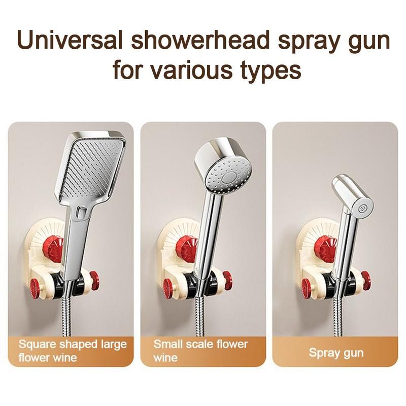 Product Introduction of Creative Suction Cup Shower Head Holder Adjustable Removable Showerhead Bracket Wall Mounted Handheld Sprayer Support Bathroom Accessories 15