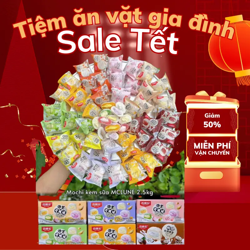 [1kg]6-9Vị Bánh mochi kem lạnh mix : đậu nành, đào , xoài, cam,dau, chanh leo,việt quất,sầu riêng, bơ sữa,khoai môn siêu ngon date mới Thức Ăn Food Food 0