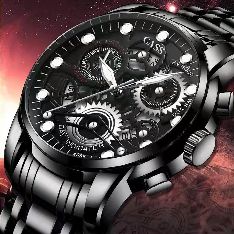 Product Introduction of JAM TANGAN PRIA IMPORT 2024 NEW CASS MEN'S WATCH FASHION HOLLOW BUSINESS WATCH TREN WATERPROOF NIGHT LIGHT LUMINOUS QUARTZ QUARTZ SEGOOD WATCHES 11