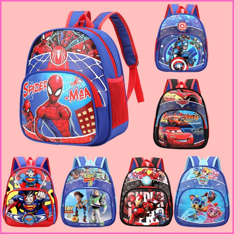 Balo cho bé trai mầm non cặp trẻ em mẫu giáo ba lô dễ thương hình người nhện xe mac spiderman người mỹ chó cứu hộ BBG0712 labubu