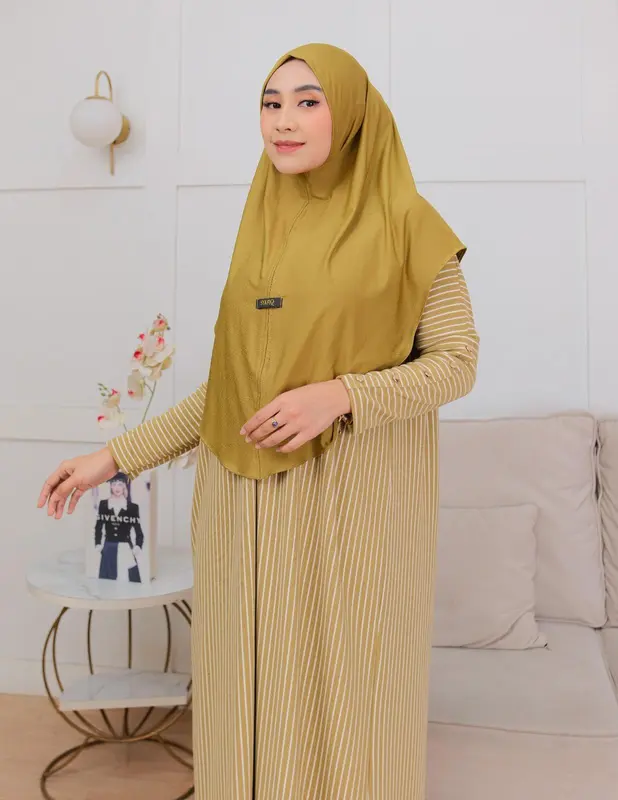 Gamis Inara Salur Button Knit Premium Kekinian Muslim Wanita 4