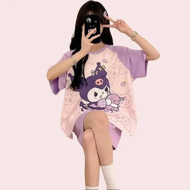 Bộ đồ ngủ trẻ em Happy cho bé gái 2024 mùa hè - 6 màu, cotton nguyên chất, tay ngắn bộpolobégái quầncaro đồ  bộ  caro  cho  bé  gái bộ  legging  cho  bé  gái set chobe gai xinh