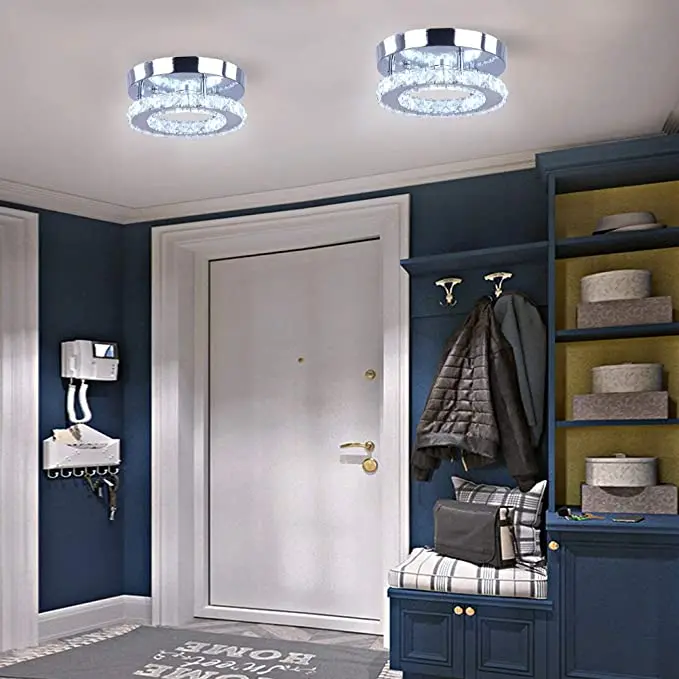 Mini Lampu Plafon Kristal LED Minimalis Modern Bulat 12W - Cocok untuk Kamar Tidur Kecil, Dapur, Balkon, Lorong Bohlam 2