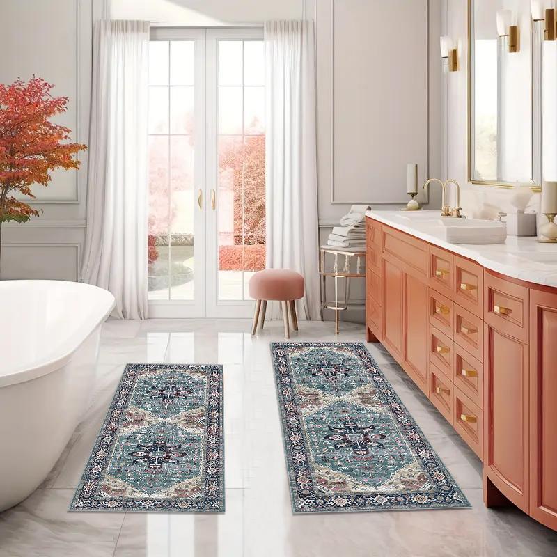 Product Introduction of Boho Style Bathroom Mat Set, 3 Counts/set Non-slip Soft Bathroom Mat, Stain Resistant Easy To Clean Carpet for Bathroom, Kitchen, Living Room 5