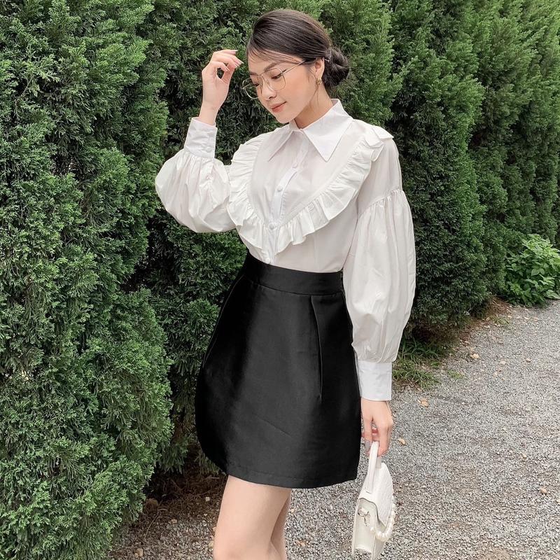 Chân váy tafta Lisa.Bigsize dáng ngắn có chun lưng và lót quần bảo hộ dành cho nữ Women chân váy  tafta Voi Voan 5