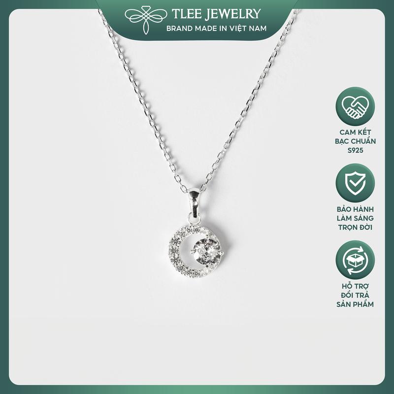 Dây chuyền bạc nữ TLEE mặt trăng đính đá cao cấp TLEE JEWELRY D0128