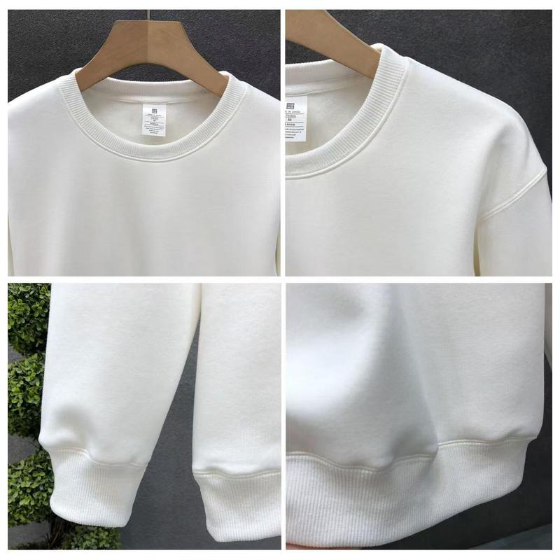 Áo Hoodie Dệt Cotton, Dành Cho Nam Giới, Dài Tay Áo, Cổ Tròn Ấm Áp, Thích Hợp Cho Mùa Thu Và Mùa Đông, Phong Cách Hàn Quốc, Thời Trang, Dáng Rộng Vừa Vặn, Có In Hình 5