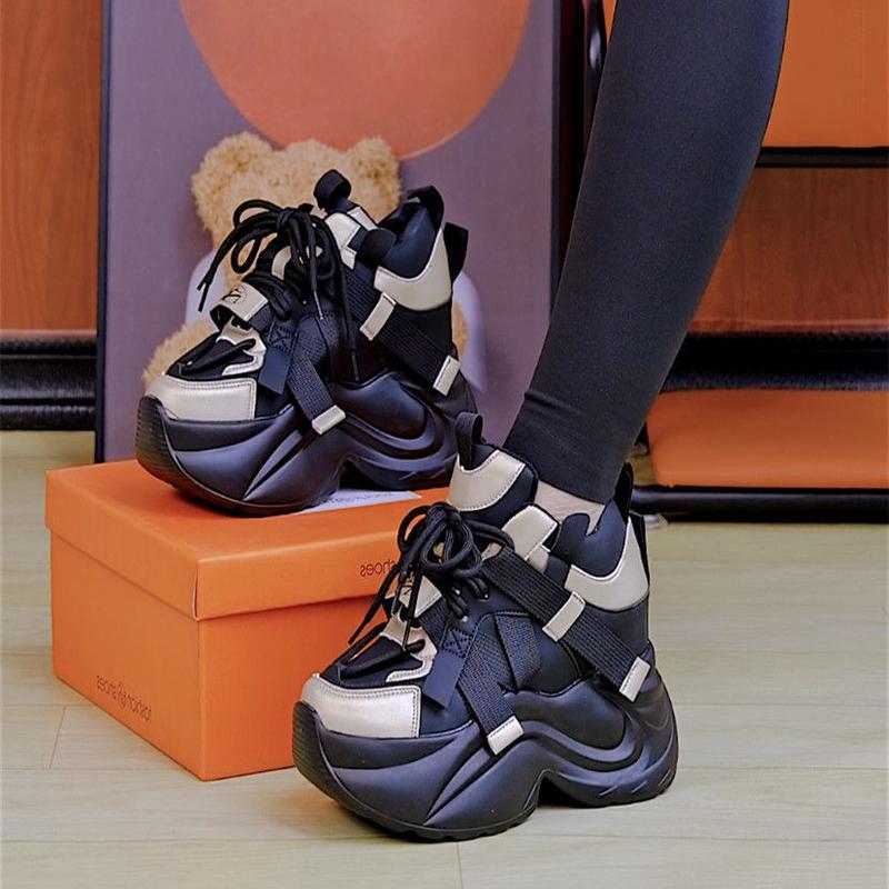 Insole Meningkatkan Ketinggian, Popular, 10cm, Kasut Ayah untuk Wanita, Koleksi Musim Bunga dan Musim Luruh Musim Panas 2024, Kasut Platform, Sneaker Kasual, Ketibaan Baru Shoes Casual 0