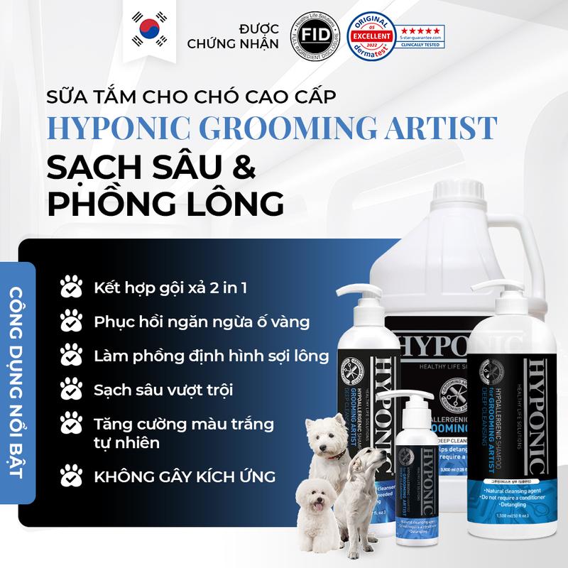 Sữa tắm cho chó cao cấp HYPONIC Grooming Artist sạch sâu & phồng lông dành cho tiệm spa thú cưng