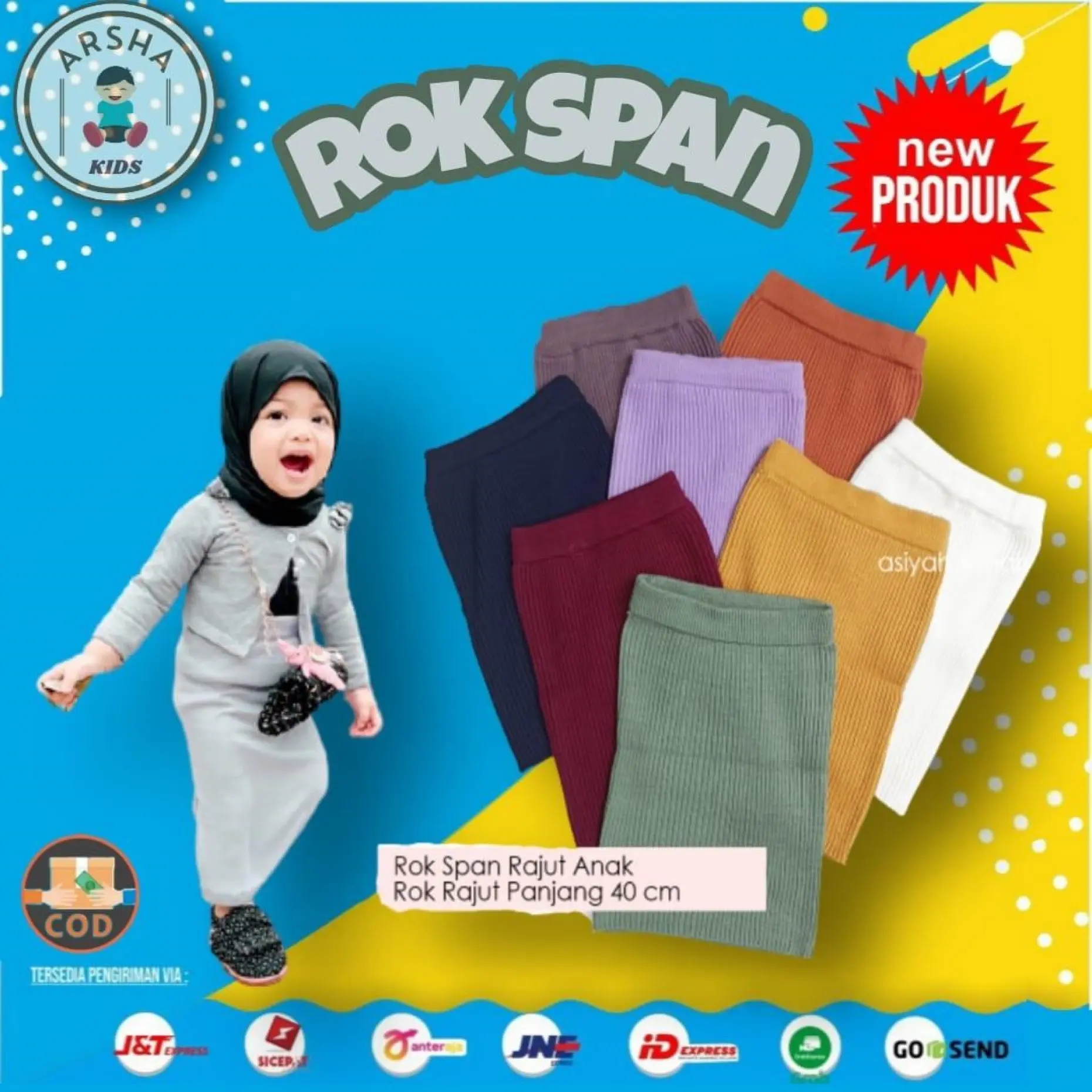 Rok span rajut anak perempuan tebal premium murah Polos Mini Santai