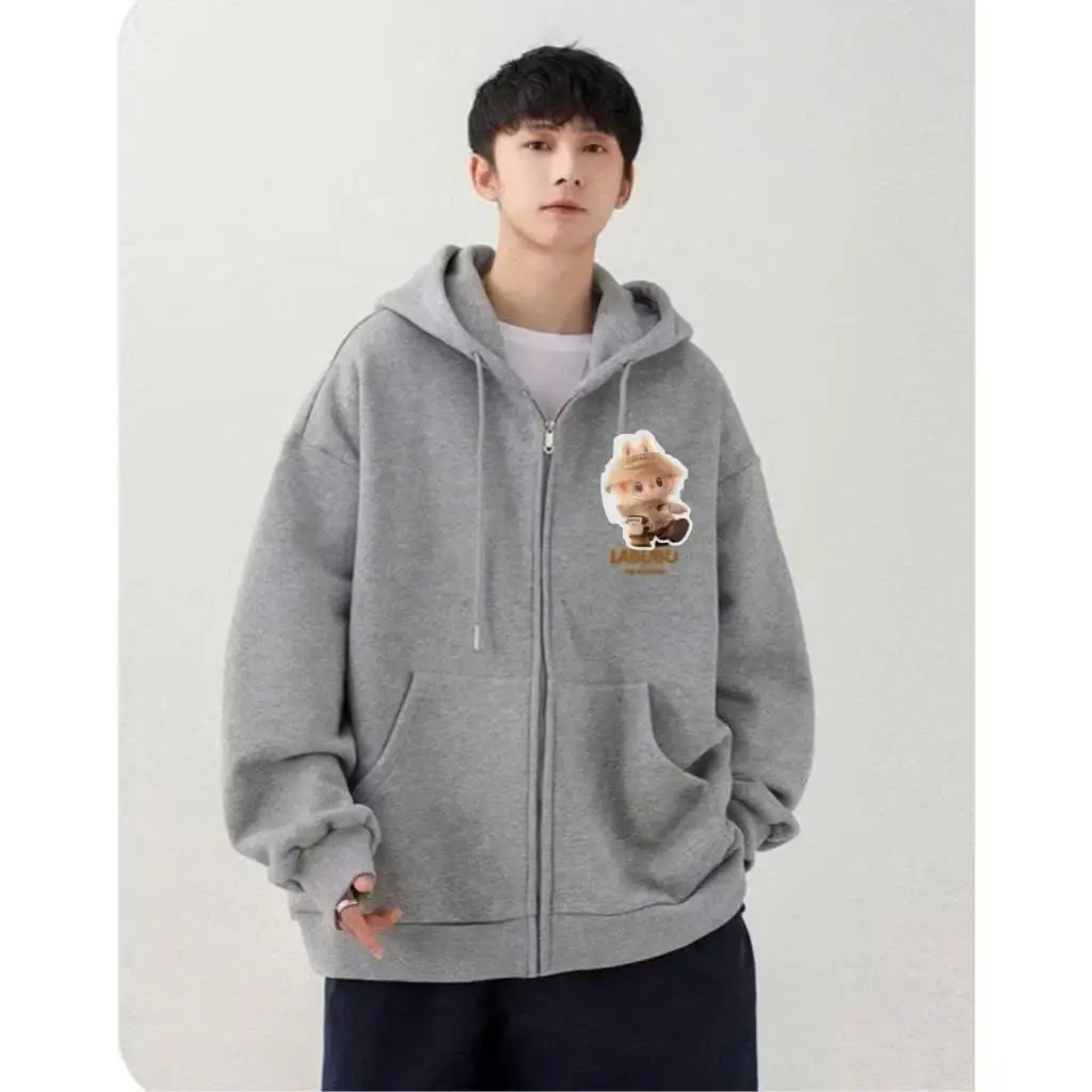 ÁO KHOÁ HOODIE LABUBU SIÊU DỄ THƯƠNG CHẤT VẢI DẦY DẶN CHUẨN FROM  Dài Tay