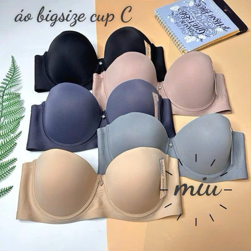 Áo ngực nữ Sisterhood 2517 trơn bigsize cup C (quả to) , áo lót có gọng không mút, nội y Thái mang không dây , Miu.underwear  Women Đen- Tết - Xmas cup c Bra