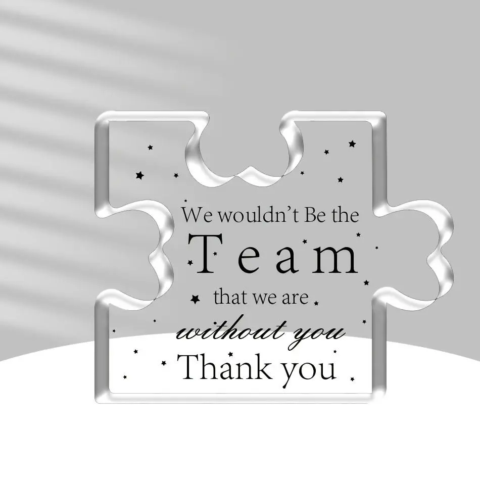 Valentine's Day Acrylic Puzzle Shaped Ornament, 1 Count Letter Pattern Thank You Desktop Decoration, Home Decor for Living Room Bedroom, Gift for Friend & Coworker, Halloween Gift