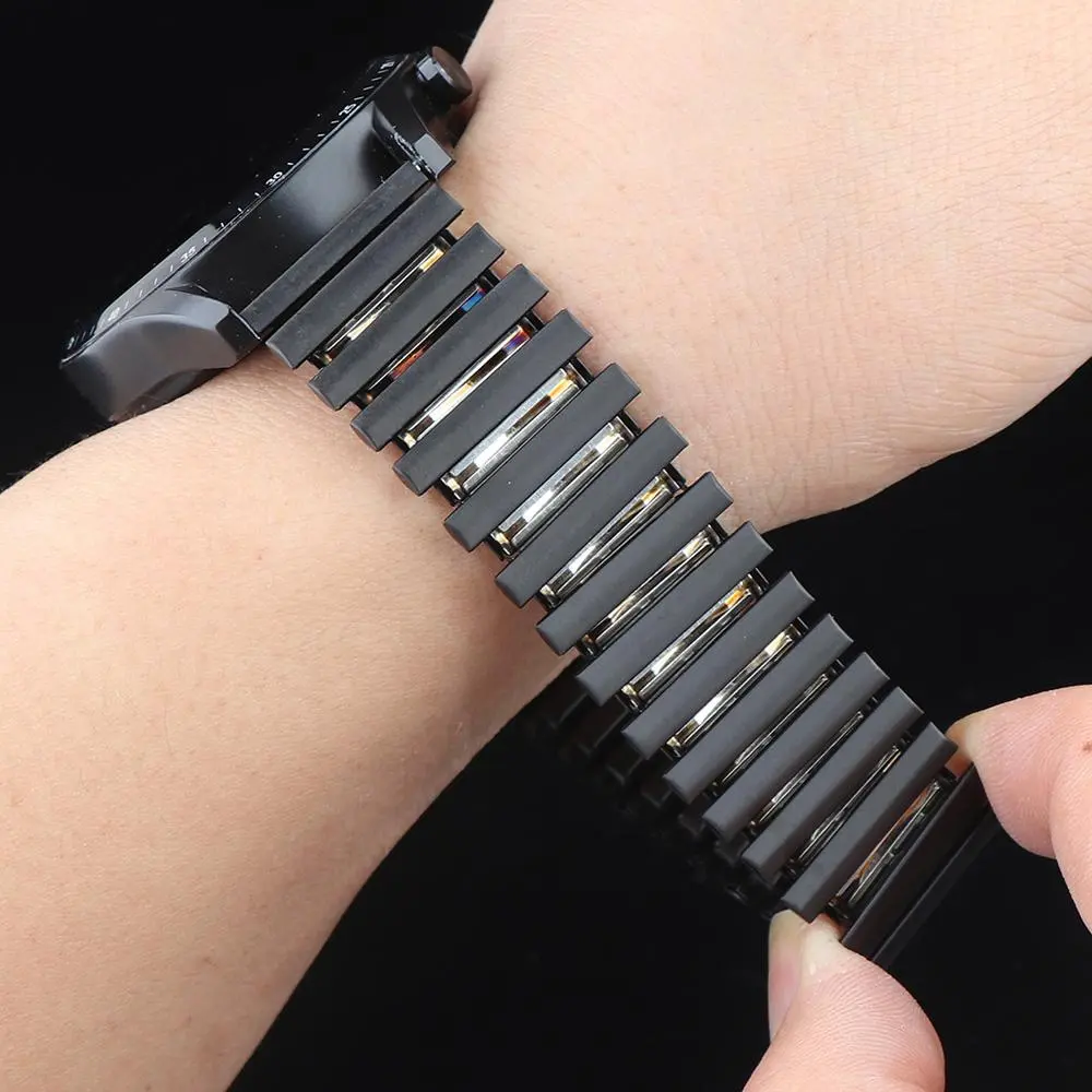 Stainless Steel Elastic Watch Band, Smart Watch Replacement Band, Wearable Accessories Compatible with Huami Amazfit GTR 4/3/2/2e Active Series