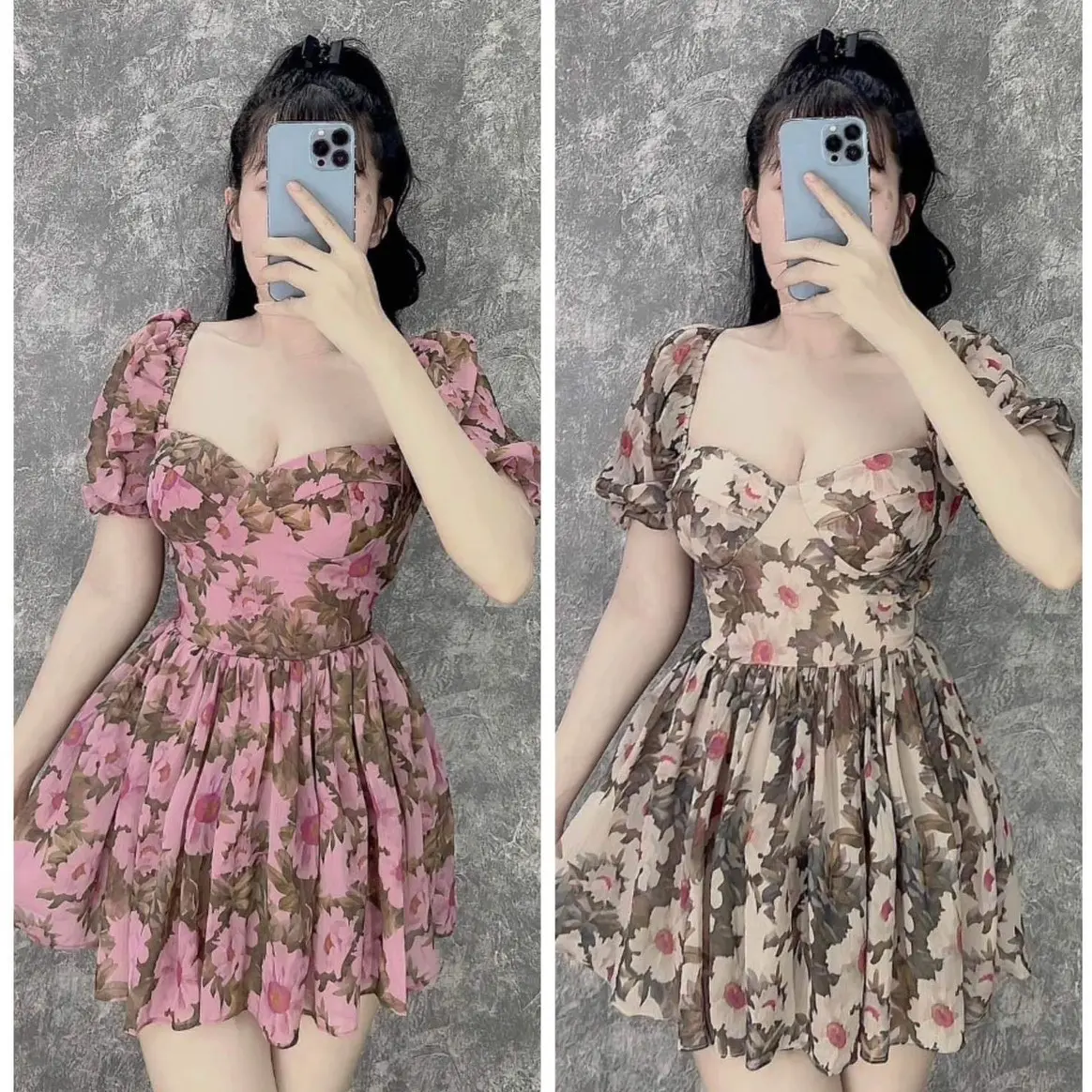 ĐẦM VOAN HOA TAY CON