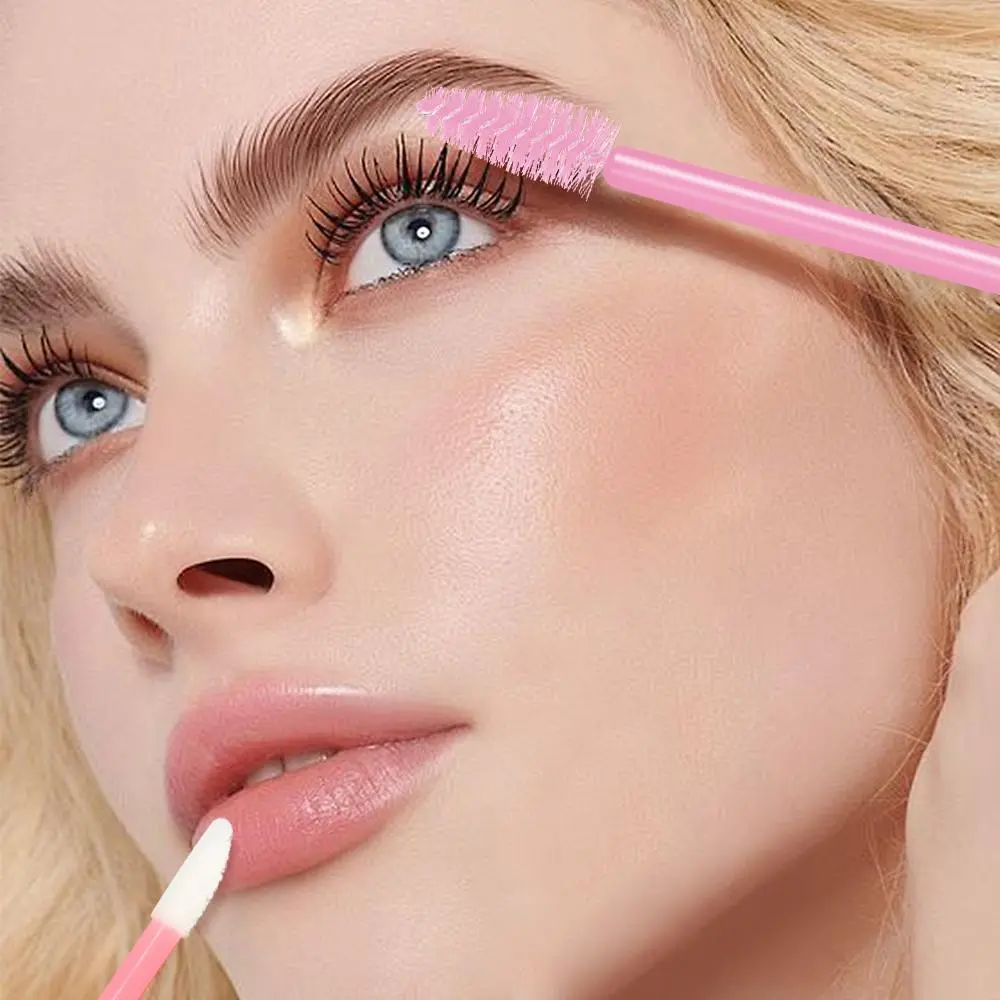 Disposable Eyelash & Lip Brush Set, 100pcs/set Eyelash Spoolie Brush & Lip Brushes, Professional Makeup Tools for Women, Cosmetic