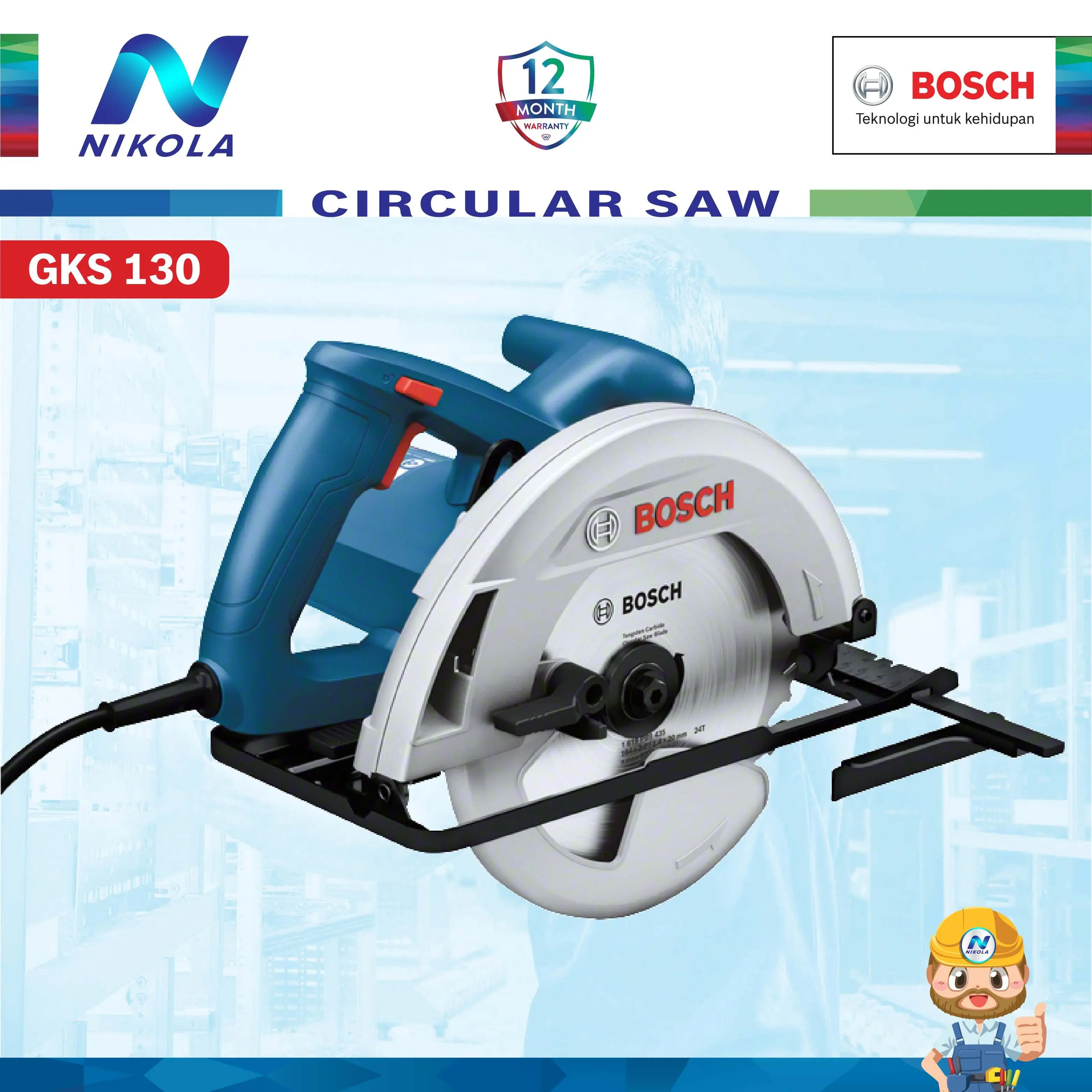 Bosch GKS 130 Mesin Gergaji Circular Saw Mesin Gergaji SIrkel 7