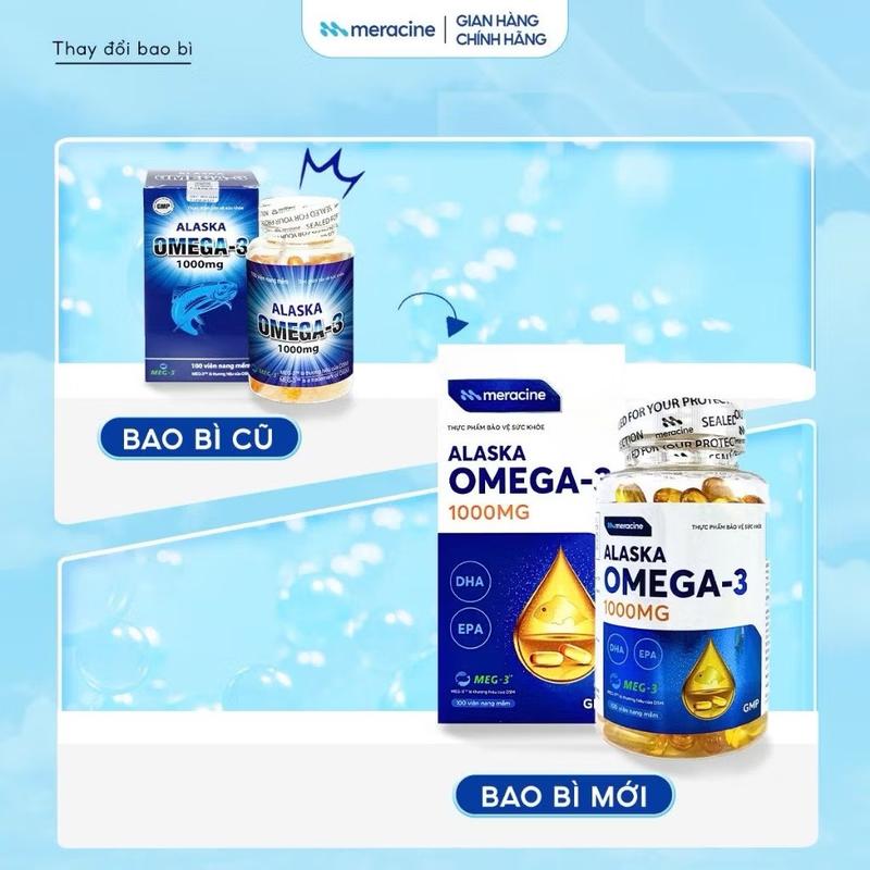 Dầu cá Omega 3 Alaska tăng cường thị lực và sáng mắt, bổ sung DHA, EPA và vitamin E lọ 100 viên