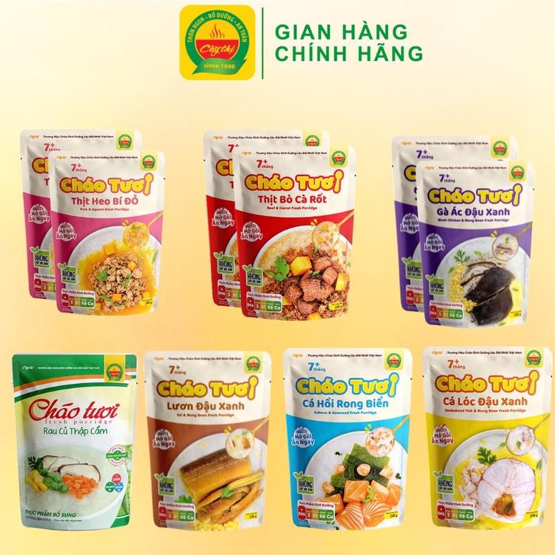 Combo 10 Gói Cháo Tươi Cây Thị Đủ Vị 260gr - Cho Bé ăn dặm