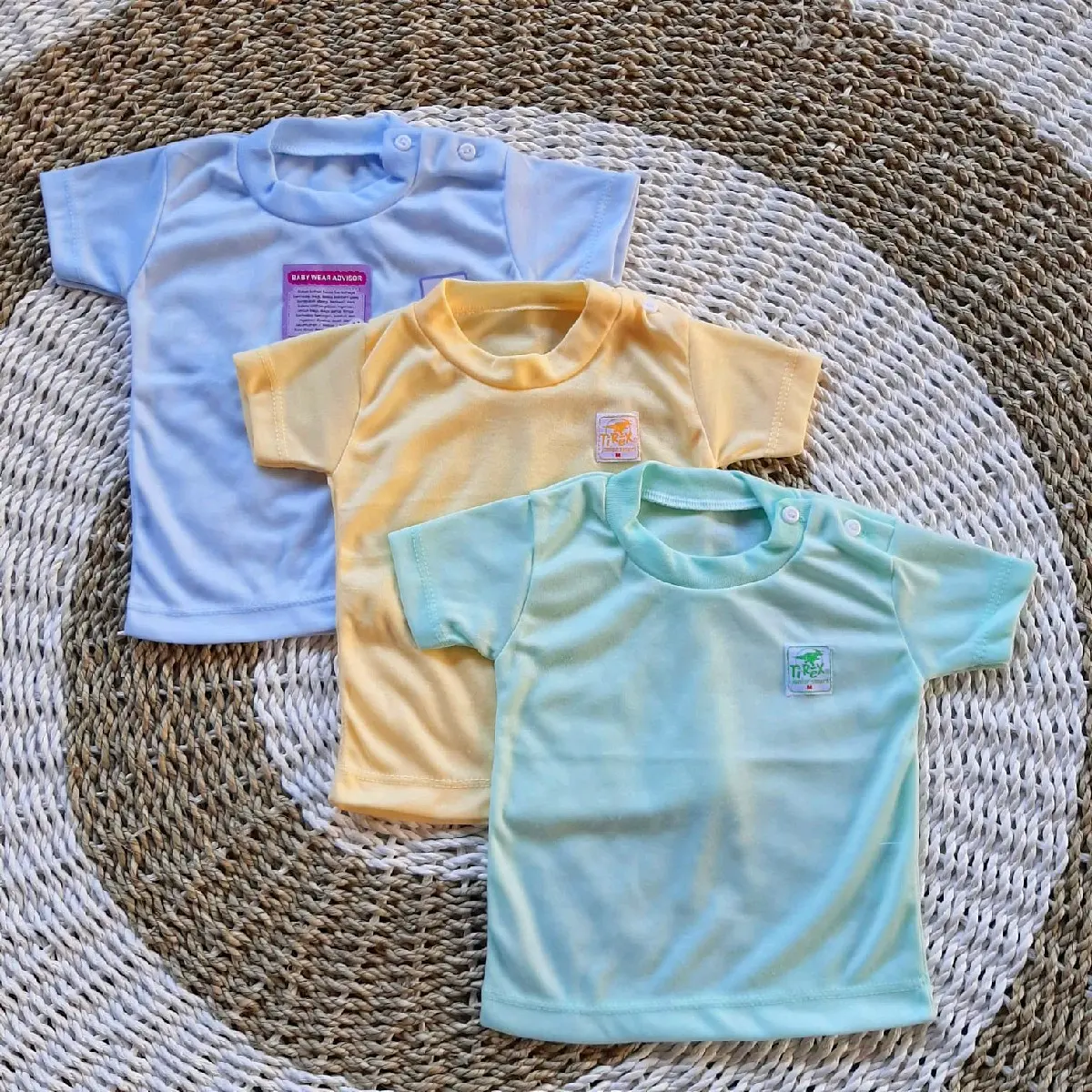 Promo 6pcs Kaos Polos/Oblong Kinara SNI usia 4-12 bln